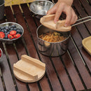 Bamboo Wood Camping Sierra Bowl Pot Cover with Handles for Outdoor Picnic
