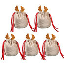 5pcs Gift Bags Drawstring Pocket Christmas Candy Bags Festive Party Decorations