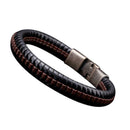 Fashion Mens Punk Leather Wrap Braided Wristband Cuff Bangle Punk Bracelet X2I6