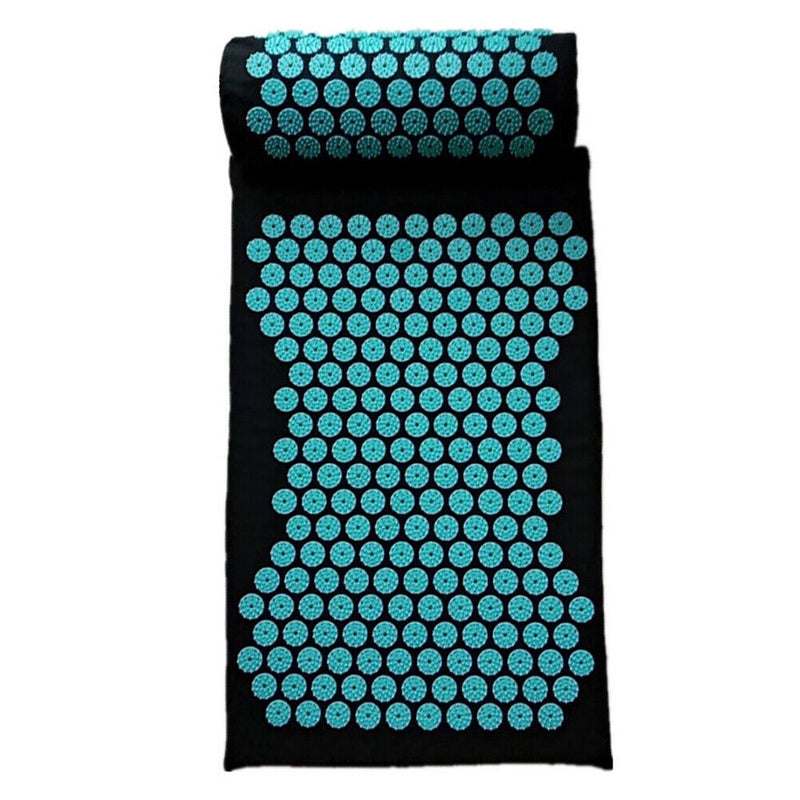 3pcs Lotus Acupressure Yoga Pillow Mat Relieve Pain Spike Cushion (Black) Newly