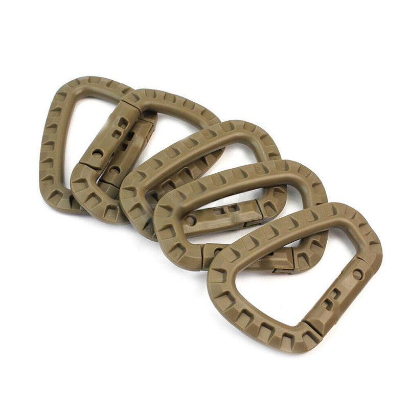 5 Pcs Plastic Carabiner D-Ring Key Chain Clip Hook Camping Buckle Accessories