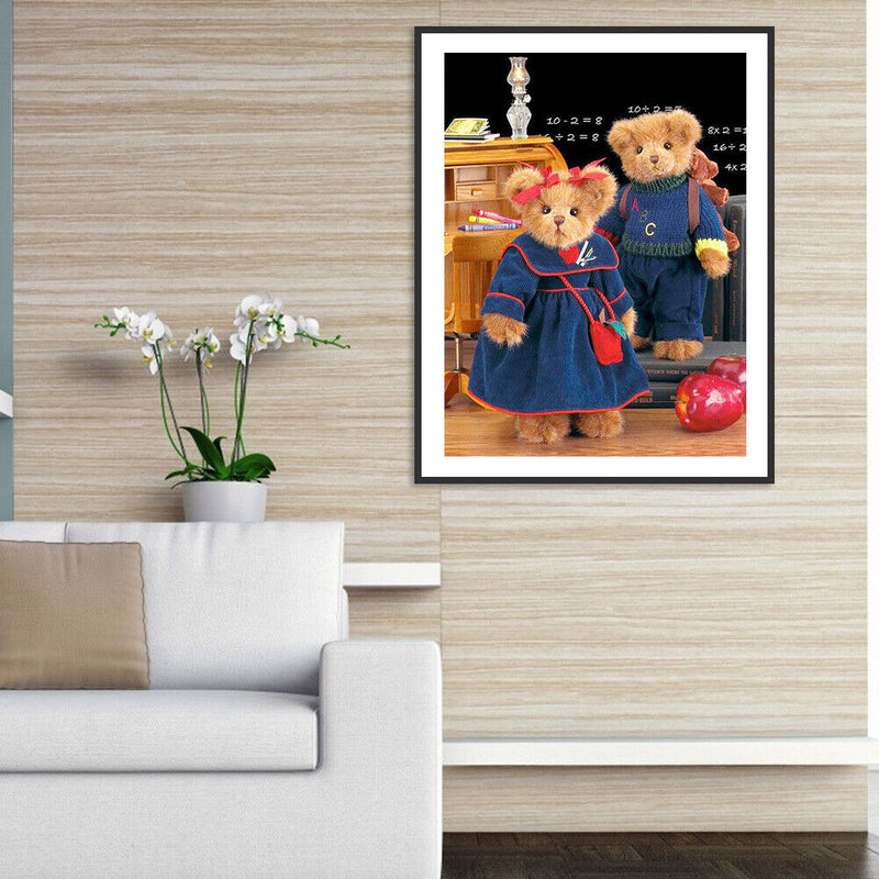 5D Diamond Painting College Bear Full Round Mosaic Picture Art Home Decor