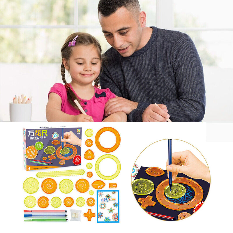 Creative Kaleidoscope Ruler Geometry Template Measuring Ruler for Student Kids
