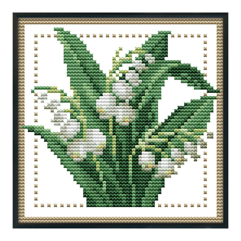 12 Months Flower DIY Cross Stitch 11CT Printed Embroidery Kits (H427 May)