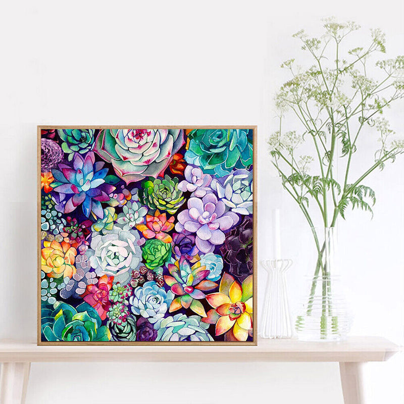 Diamond Embroidery Succulent Plant Mosaic Round Drill Diamond Painting Bead Art