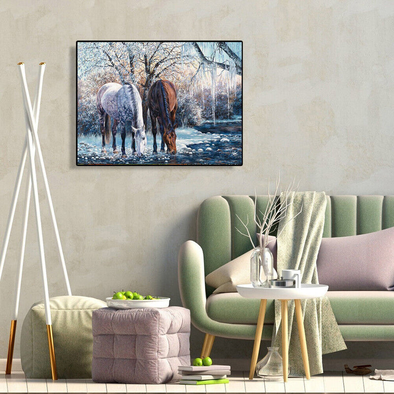 #A 5D DIY Diamond Painting Glacier Horse Kits Full Round Drill Wall Decor Crafts