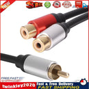 Metal 1 Male to 2-RCA Female Adapter Stereo Y Adapter Splitter Audio Cable Newly