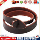 Unisex European Twine Leather Bracelet Braided Bangle Wristband (Brown)