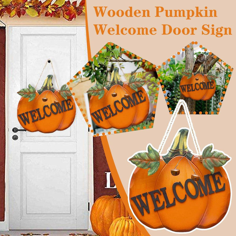 Halloween Hanging Sign Pumpkin  Plaque Sign Door Sign Welcome Hanging Brand,