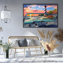DIY Diamond Painting Sea Car Lighthouse Full Drill Rhinestone Mosaic Art Pi