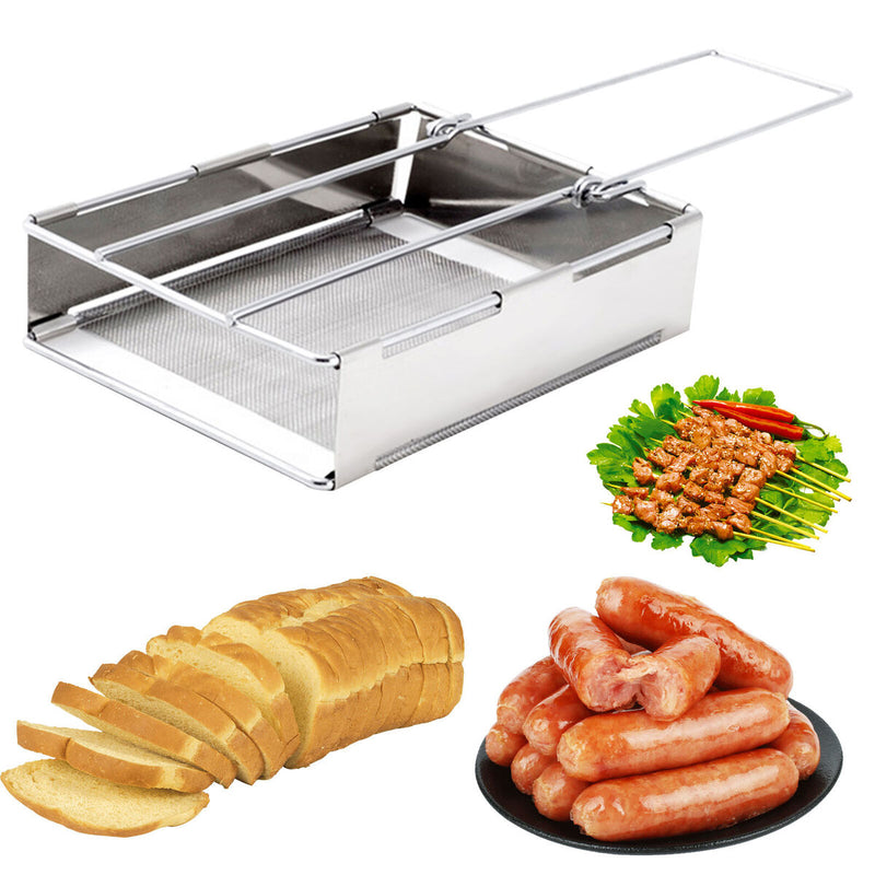 Outdoor Foldable Toaster Rack Portable Bread Toaster Sausage Grilling Kit Newly
