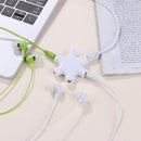 3.5mm Earphone Headphone Audio Splitter 1 Male to 5 Female Adapter (White) Newly