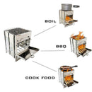 Folding Steel Wood Burning Stoves Outdoor Camping Picnic Portable BBQ R7Y4 L3L5