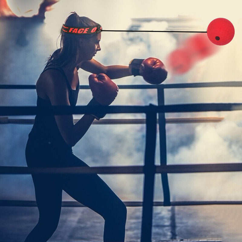 PU Foam Boxing Speed Punch Ball Head-Mounted Reaction Training Ball (Red)