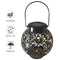 LED Metal Solar Lantern Light Waterproof Hollow Projection Lamp (Black) Newly