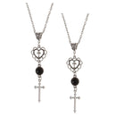 Party Gothic Religion Punk Cross Necklace Clavicle Chain Heart Pendant Jewelry