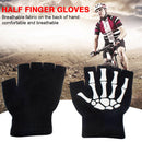 Knitting Gloves Women Men Half Finger Skeleton Cycling Mittens Hand Warmer Newly