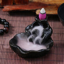Lotus Ceramic Censer Smog Backflow Office Home Decor (Incense Burner-C) Newly