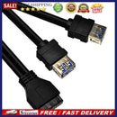For PC Case Chassis Dual USB 3.0 Cable 20 Pin Converter Adapter w/ Fixed Foot