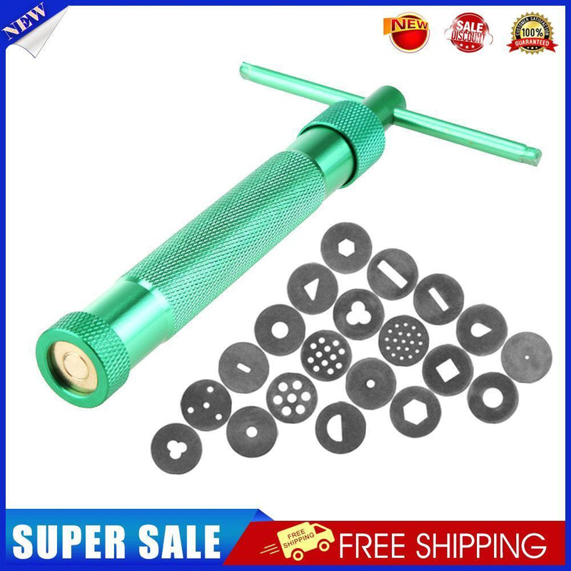DIY Craft Pottery Clay Extruder Fondant Cake Slime Gun Modeling Tool(Green)