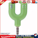3.5mm Stereo Audio Jack Earphone Headphone 2 Way U Splitter Adapter Newly