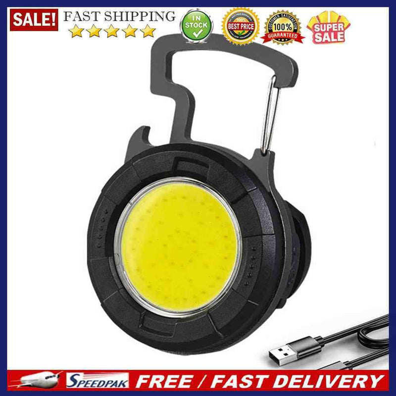 Camping Bottle Opener Outdoor 5 Modes USB COB LED Mini Keychain Flashlight La