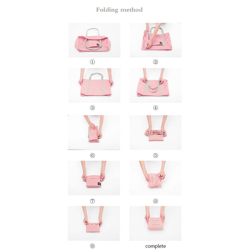 Solid Color Waterproof Folding Travel Bag Lightweight Large Capacity Luggage Bag