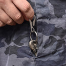 Portable EDC Tools Stainless Steel Pocket Car Key Hanging Buckle Clip w/Keychain
