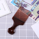 Wide Teeth Afro Hair Fork Comb Unisex Hairstyle Curly Insert Brush (Brown) Newly