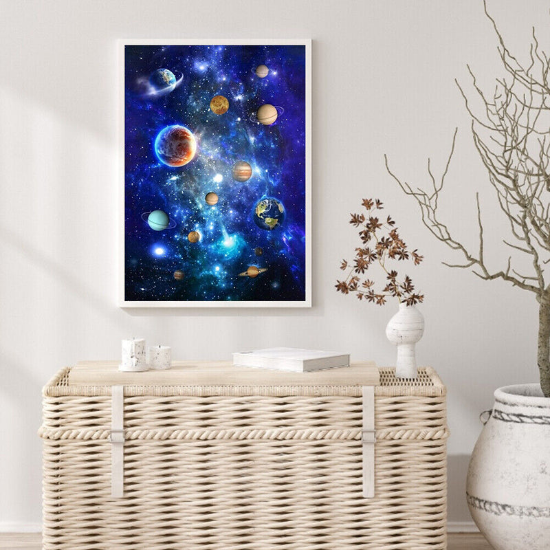 Canvas Painted Oil Paint By Numbers Planet DIY Wall Art Modern Bedroom Decor