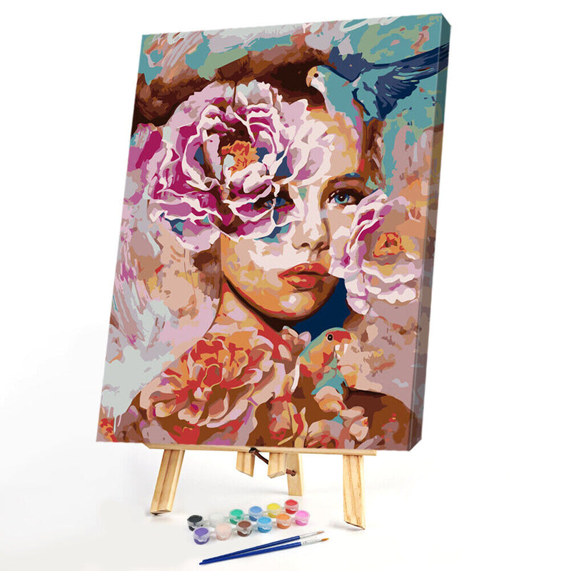 Painting By Numbers DIY Beauty Women Canvas Oil Art Picture Kit Home Wall Decor