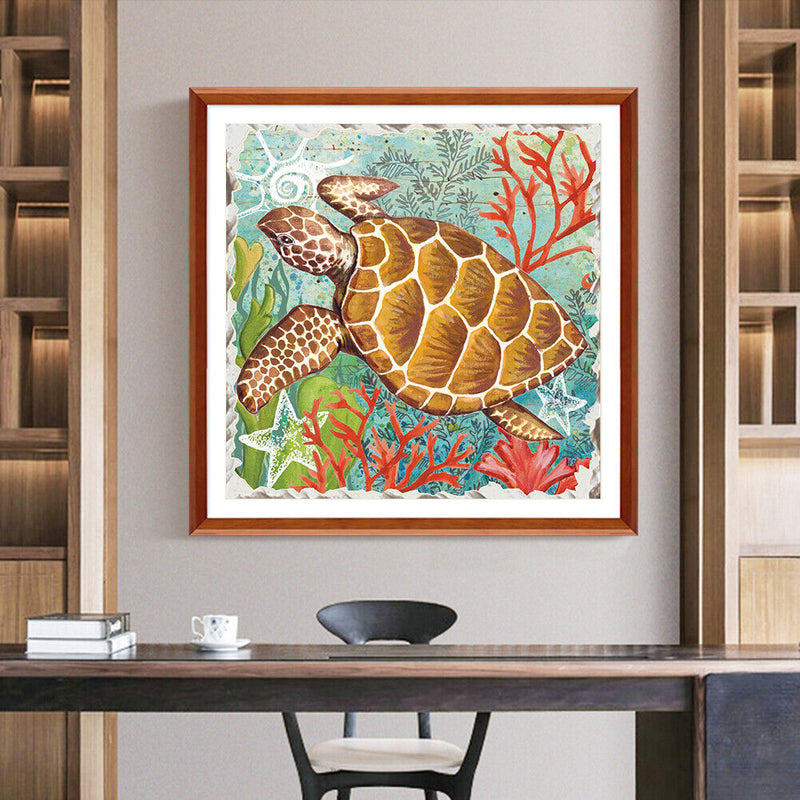 Handmade Sea Turtle 5D DIY Full Round Drill Drawing Kit Diamond Painting Craft