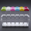 6pcs/Set Kitchen Spice Storage Bottle Jars Clear Salt Pepper Seasoning Box Newly