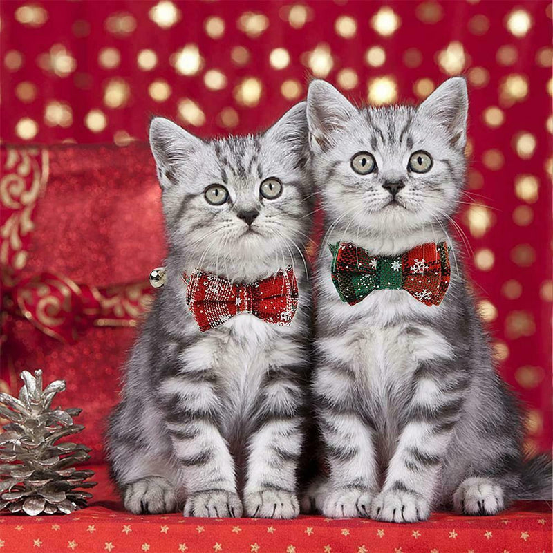 Cat Collar Tartan Plaid Bow Tie Check Adjustable Pet Collars UK Puppy Cat H0J9