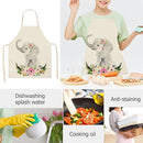 Kitchen Linen Apron Small Elephant Print Home Restaurant Cooking Baking Bib