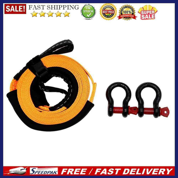 5m 5 Tons Heavy Duty Car Recovery Tow Strap Towing Rope with 2 Tow Hooks