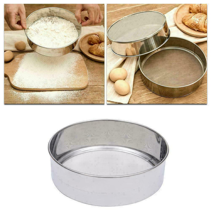 Steel Flour Sifting Sifter Sieve Strainer Making HOT Tools S3V7 Baking C0D2