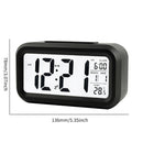 Temperature Alarm Clock LED Digital Backlight Calendar Snooze Clock (Black)