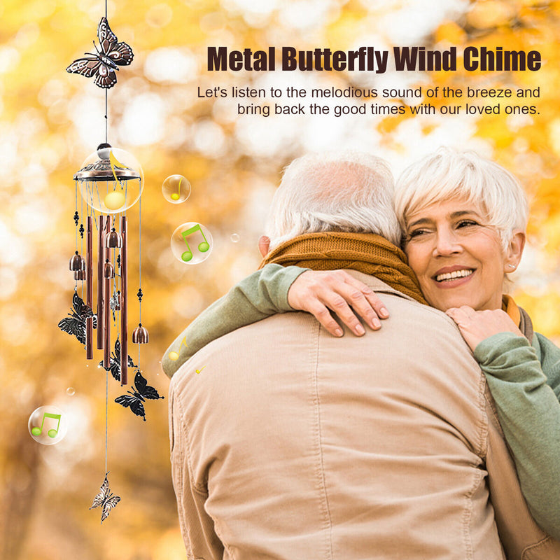 Butterfly Wind Chimes Gifts for Mom Windchimes Outdoor Decorations with S Hook