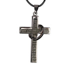 Unisex's Stainless Steel Cross Ring Pendant Necklace Leather Rope Long Chain