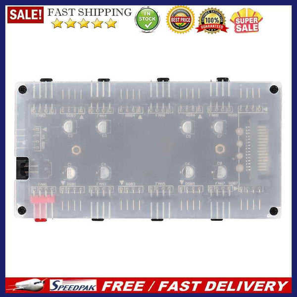 1 To 8 Multi Way RGB PWM HUB 12V/4 Pin for Fan Motherboard (SATA+Shell)