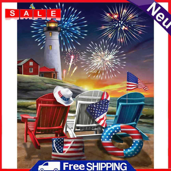 Lighthouse Fireworks Oil Paint By Numbers DIY Handpainted Home Decoration Gifts