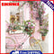 40x50cm Frameless Oil Paint By Numbers Pink Bicycle Paint Canvas Picture Crafts