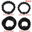 Obsidian Bracelet Dragon Phoenix Lovers Hand String Black Bead Wristbands