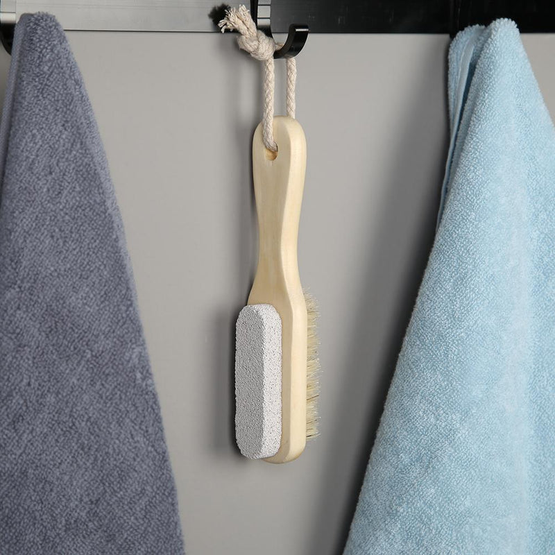 Wooden Pumice Stone Foot Massage Brush Feet Exfoliating Remover Scrubber Tool