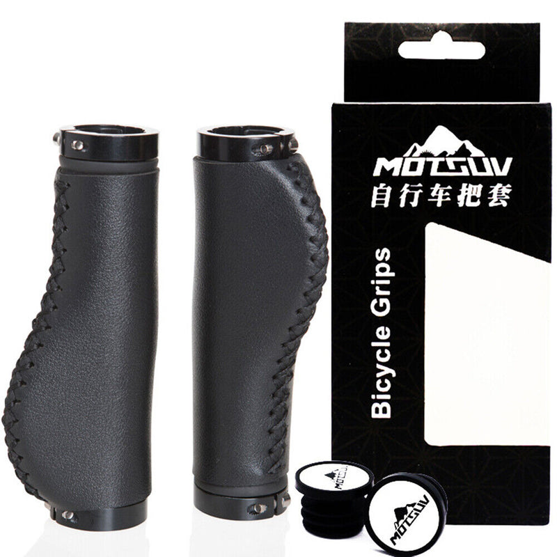 1 Pair PVC Anti-Skid Mountain Bike Ergonomic Handleable Grips Cover with Plugs