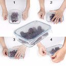 4X Set Reusable Silicon Wraps Cover Stretch and Fresh V5 2019 Kitchen Food S6X2