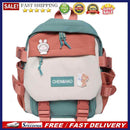 Preppy Style Cartoon Contrast Color Backpack with Pendant Casual Girls Knapsacks