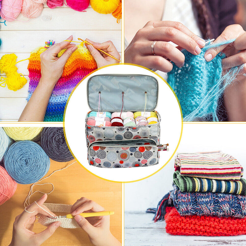 #A Yarn Storage Bag Large Capacity Knitting Tote for Thread Crochet Hooks Needle