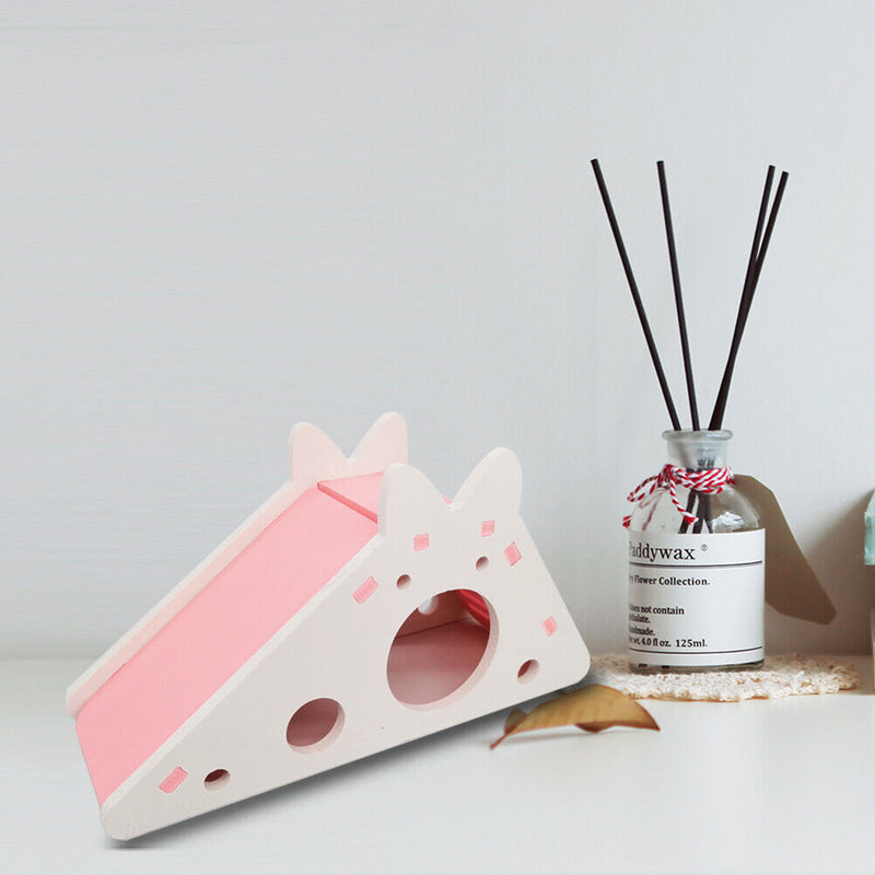 Assembled Hamster Ladder Slide Toys Guinea Pig Hamster Cage House (Pink) Newly